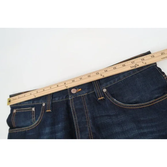 Nudie Jeans Average Joe Mens 38x32 Double Dip Indigo Straight Leg Denim NJ2160 - Picture 11 of 15